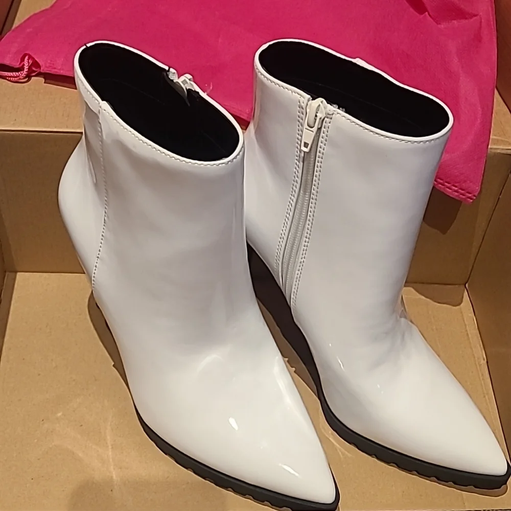 White high heel booties - Picture 4 of 6